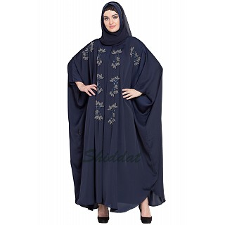 Designer Kaftan abaya with Handwork- Navy Blue